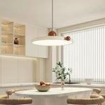 Lola Round LED Pendant Light in Cream and Terracotta