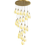 Astralis Bloom Staircase Chandelier – Modern Ceramic Petal Cascade in Gold