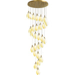Astralis Bloom Staircase Chandelier – Modern Ceramic Petal Cascade in Gold