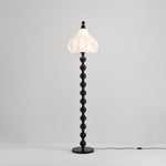 Astrid Sculptural Fabric Floor Lamp with Wood Bead Stem