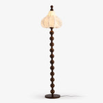 Astrid Sculptural Fabric Floor Lamp with Wood Bead Stem