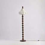 Astrid Sculptural Fabric Floor Lamp with Wood Bead Stem