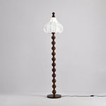 Astrid Sculptural Fabric Floor Lamp with Wood Bead Stem