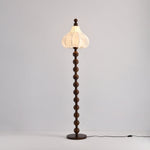 Astrid Sculptural Fabric Floor Lamp with Wood Bead Stem