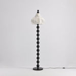 Astrid Sculptural Fabric Floor Lamp with Wood Bead Stem