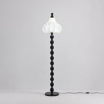 Astrid Sculptural Fabric Floor Lamp with Wood Bead Stem