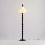 Astrid Sculptural Fabric Floor Lamp with Wood Bead Stem