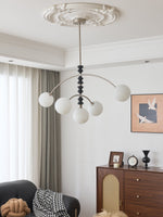 Astrium Arc Chandelier – Modern Glass & Wood Pendant Light