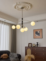 Astrium Arc Chandelier – Modern Glass & Wood Pendant Light