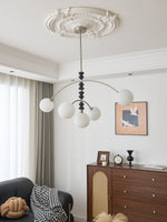 Astrium Arc Chandelier – Modern Glass & Wood Pendant Light