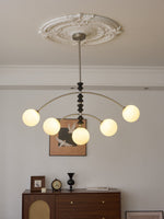 Astrium Arc Chandelier – Modern Glass & Wood Pendant Light
