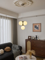 Astrium Arc Chandelier – Modern Glass & Wood Pendant Light