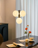 Astrium Arc Chandelier – Modern Glass & Wood Pendant Light