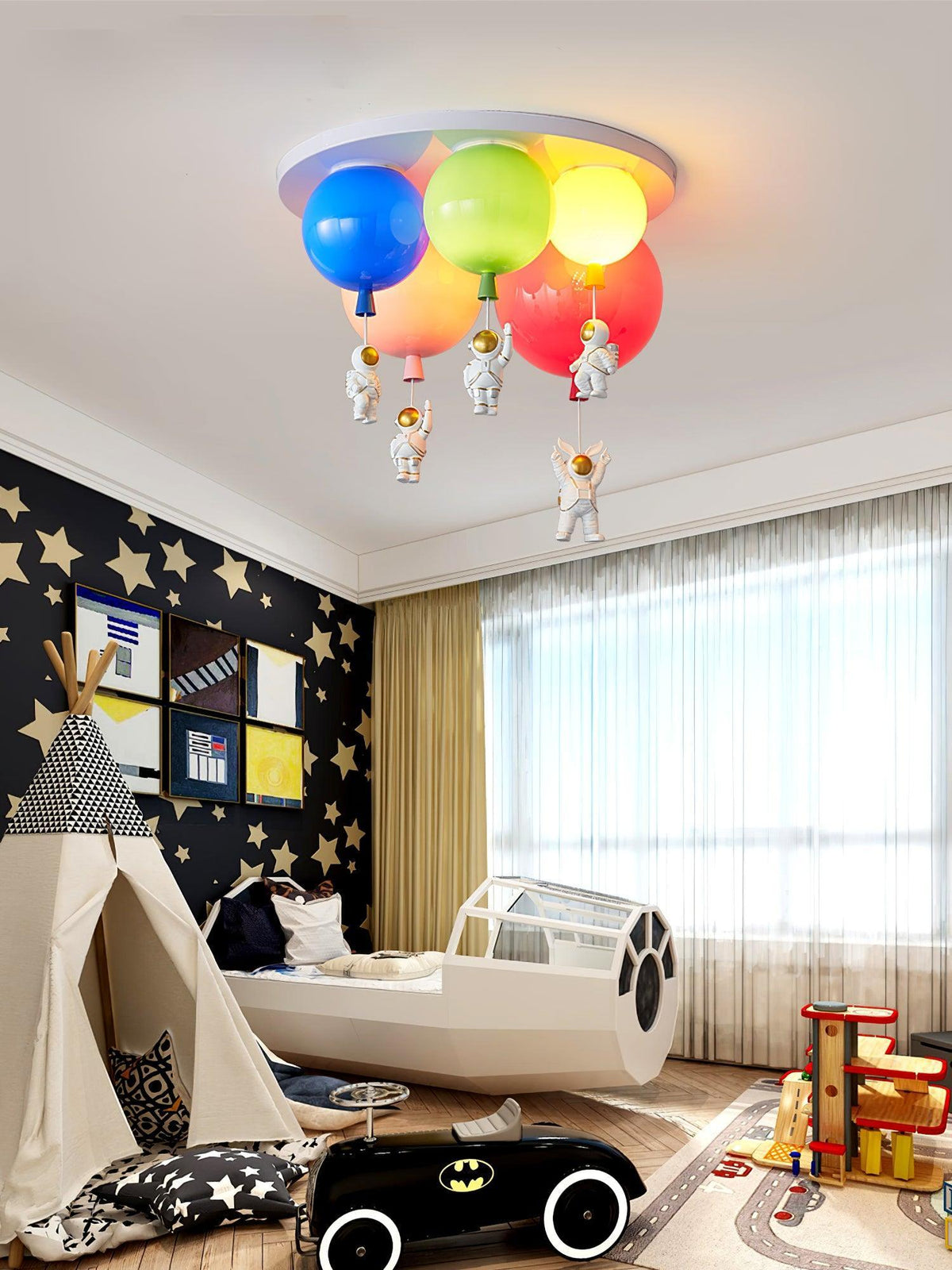 Astronaut Balloon Flush Mount Ceiling Light – Glossy Designer Lamp
