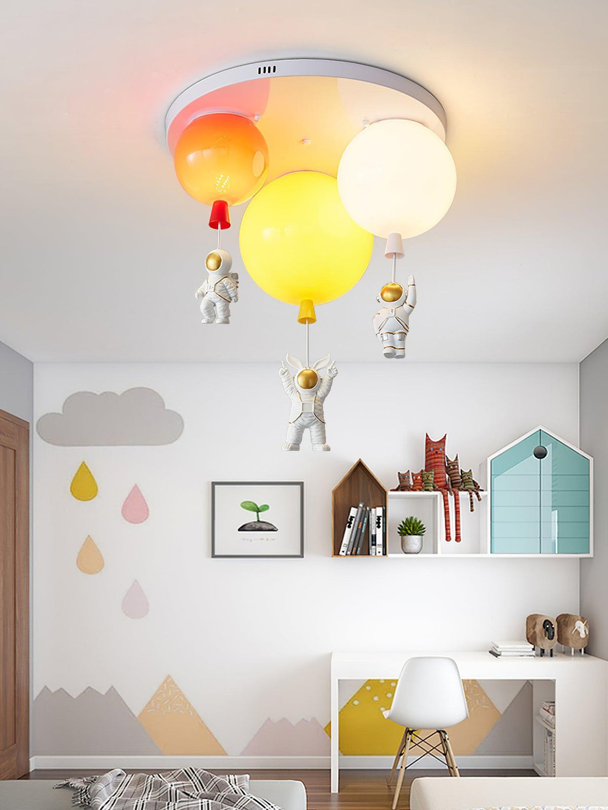 Astronaut Balloon Flush Mount Ceiling Light – Glossy Designer Lamp