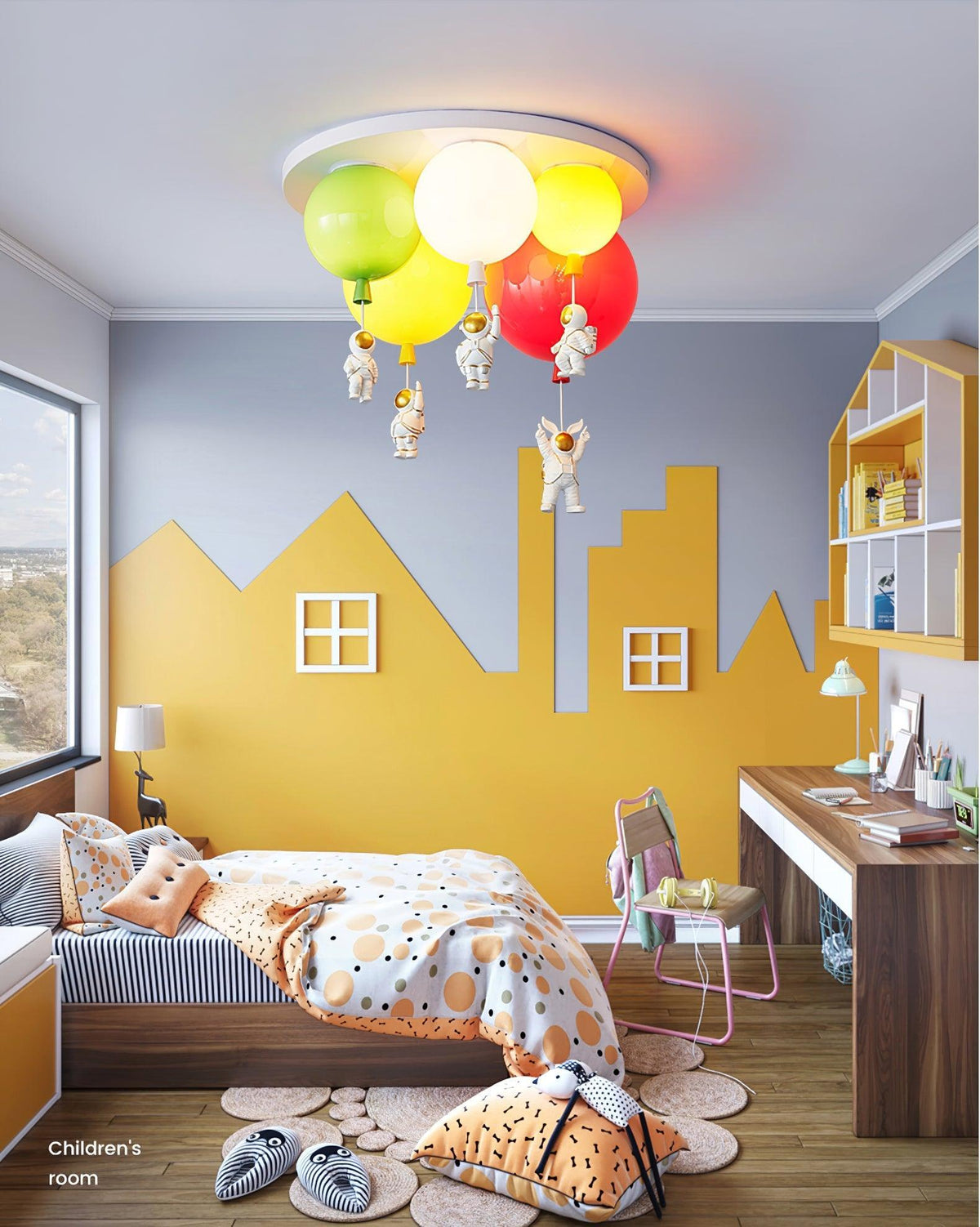 Astronaut Balloon Flush Mount Ceiling Light – Glossy Designer Lamp