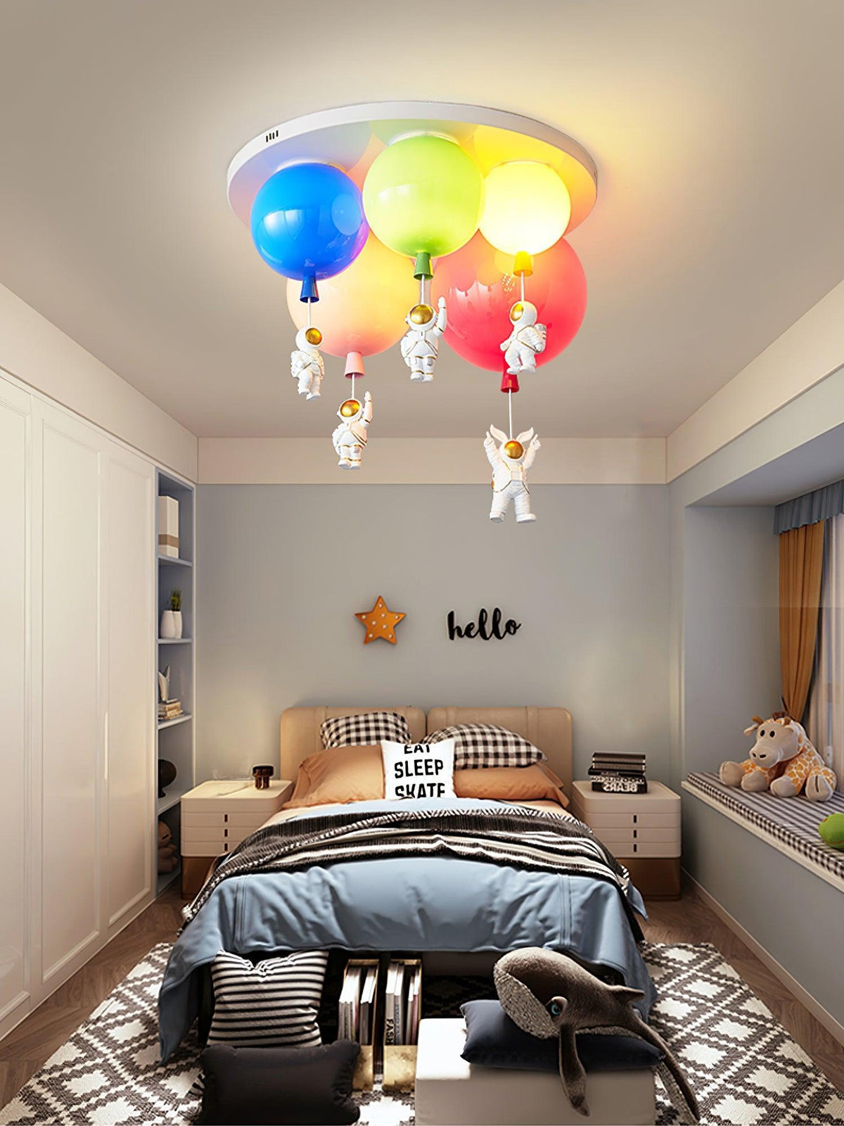 Astronaut Balloon Flush Mount Ceiling Light – Glossy Designer Lamp