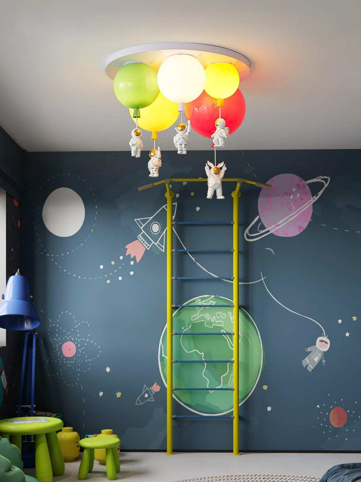 Astronaut Balloon Flush Mount Ceiling Light – Glossy Designer Lamp