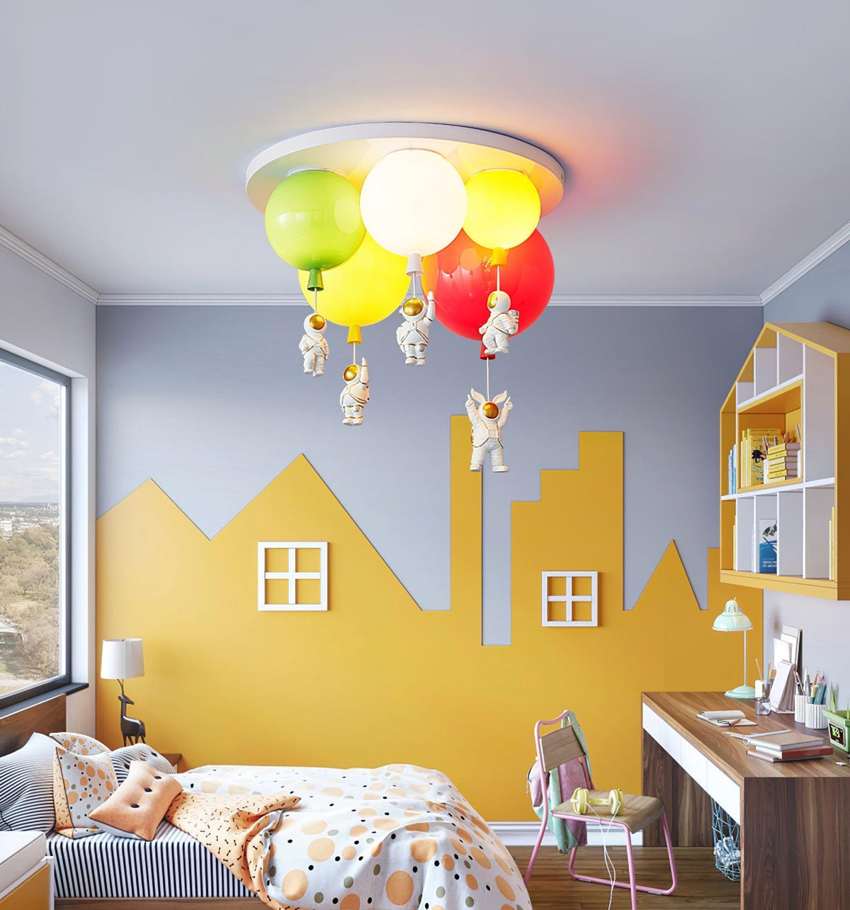 Astronaut Balloon Flush Mount Ceiling Light – Glossy Designer Lamp