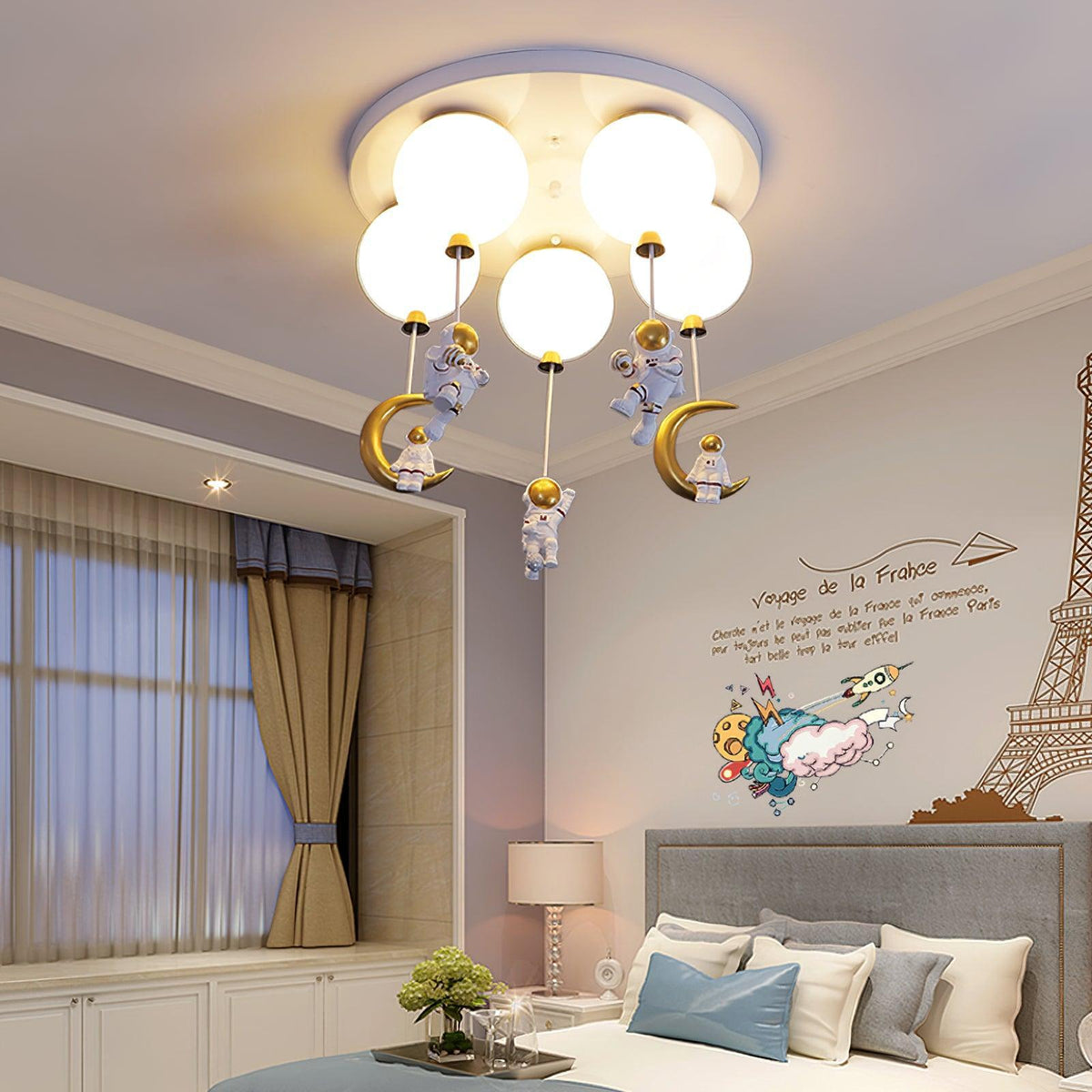 Astronaut Balloon Flush Mount Ceiling Light – Glossy Designer Lamp