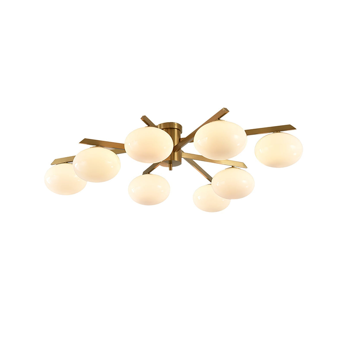 Astrora Globe Ceiling Light – Opal Glass & Brass Modern Chandelier