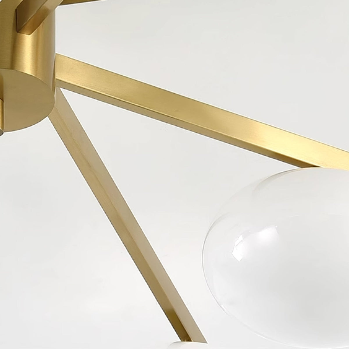 Astrora Globe Ceiling Light – Opal Glass & Brass Modern Chandelier
