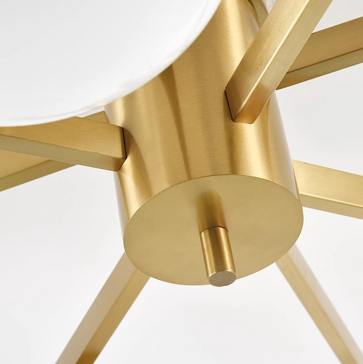 Astrora Globe Ceiling Light – Opal Glass & Brass Modern Chandelier