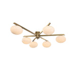 Astrora Globe Ceiling Light – Opal Glass & Brass Modern Chandelier