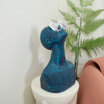 Atlas Guardian Sculpture Table Ornament – Blue Textured Figurine for Modern Interiors