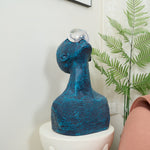 Atlas Guardian Sculpture Table Ornament – Blue Textured Figurine for Modern Interiors