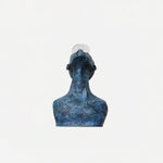 Atlas Guardian Sculpture Table Ornament – Blue Textured Figurine for Modern Interiors