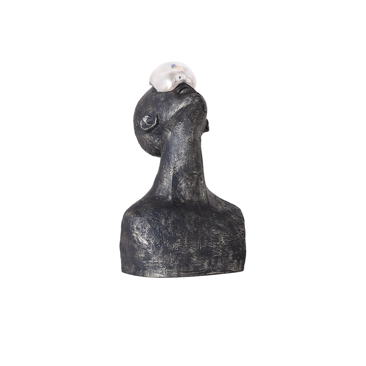 Atlas Guardian Sculpture Table Ornament – Blue Textured Figurine for Modern Interiors