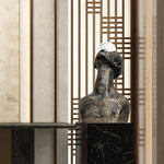 Atlas Guardian Sculpture Table Ornament – Blue Textured Figurine for Modern Interiors