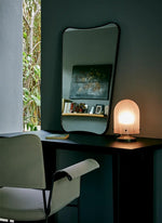 Aura Fluted Glass Table Lamp with Metal Base for Modern Interiors