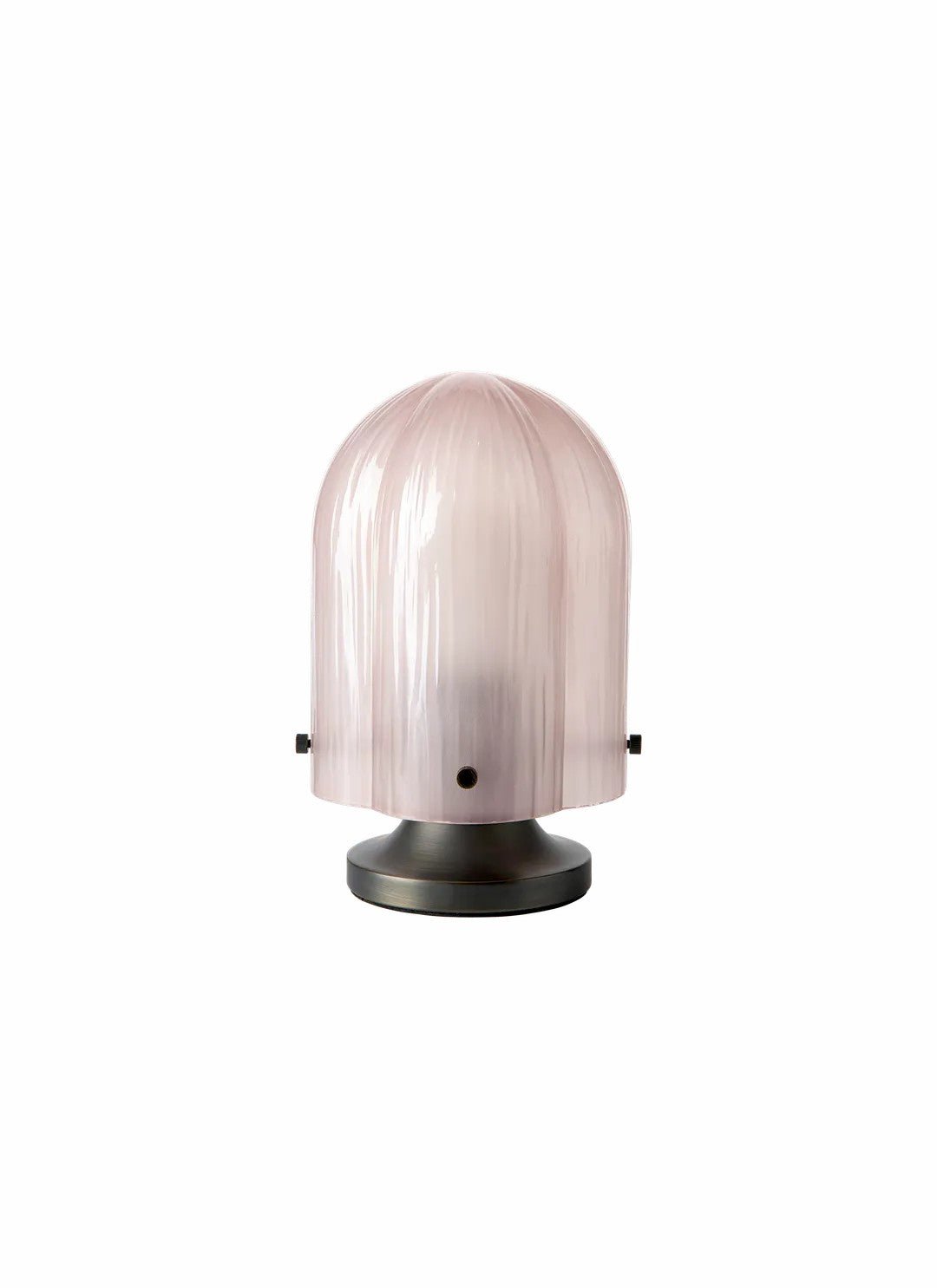 Aura Fluted Glass Table Lamp with Metal Base for Modern Interiors