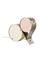 Duet Disc Modern LED Table Lamp with Dual Acrylic Shades, Nickel Finish