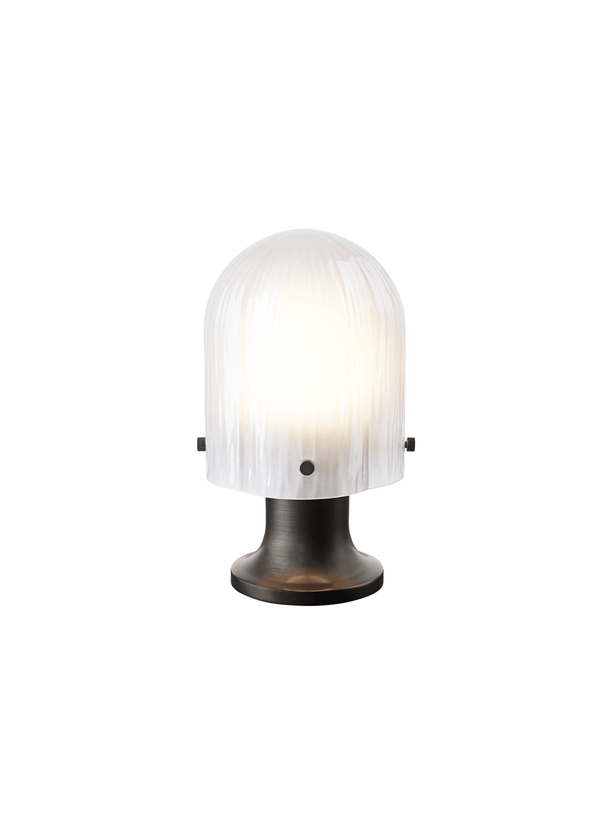 Aura Fluted Glass Table Lamp with Metal Base for Modern Interiors