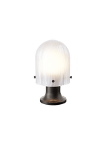 Aura Fluted Glass Table Lamp with Metal Base for Modern Interiors