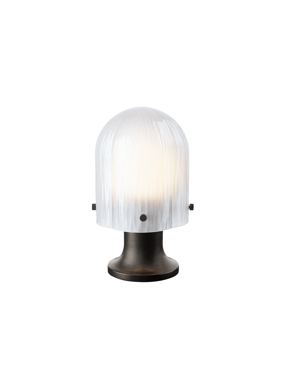 Aura Fluted Glass Table Lamp with Metal Base for Modern Interiors