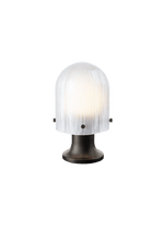 Aura Fluted Glass Table Lamp with Metal Base for Modern Interiors