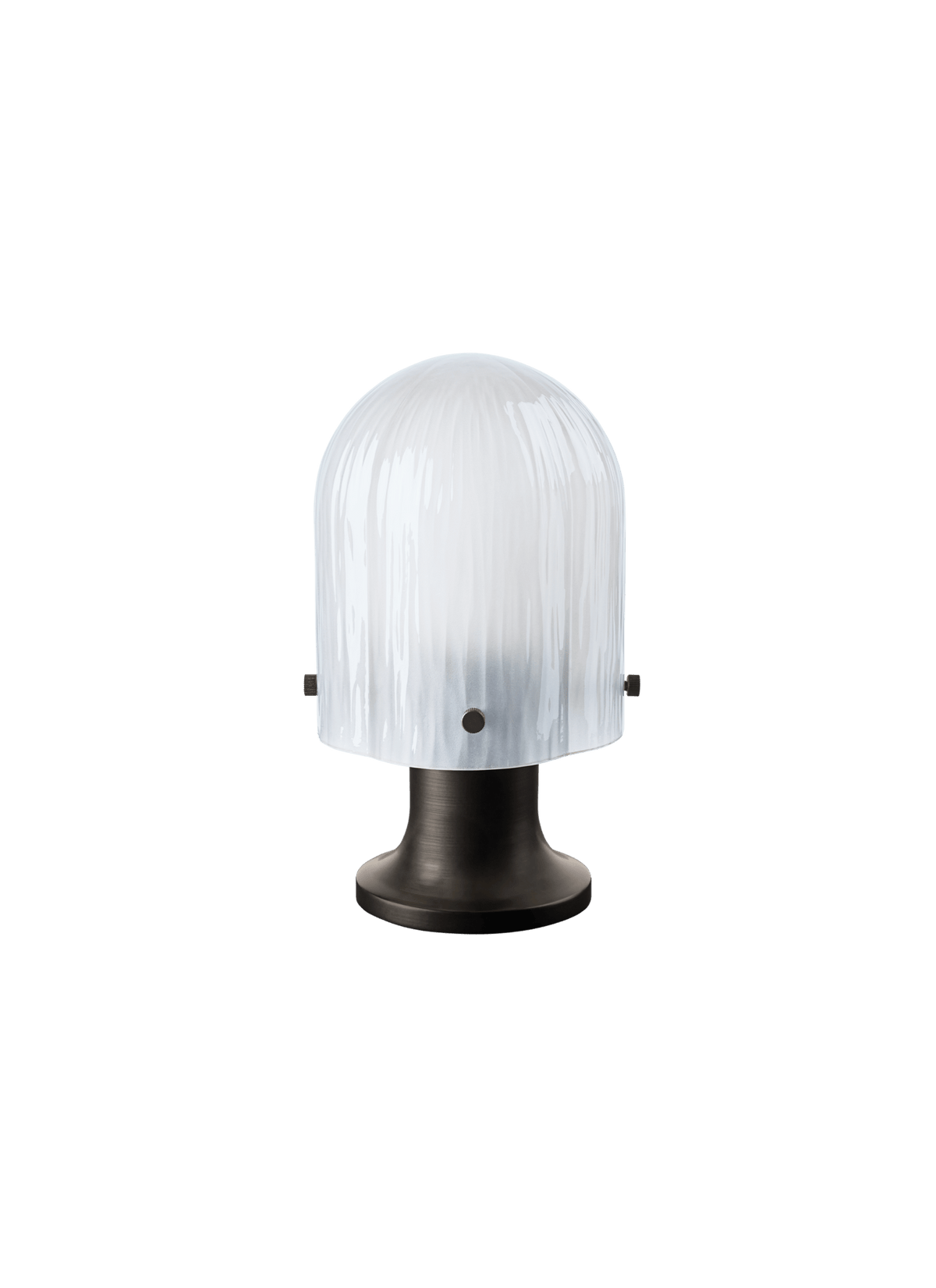 Aura Fluted Glass Table Lamp with Metal Base for Modern Interiors