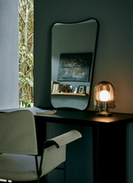 Aura Fluted Glass Table Lamp with Metal Base for Modern Interiors
