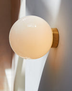 Aura Globe Glass Wall Sconce in Brass for Modern Interiors