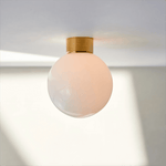 Aura Globe Glass Wall Sconce in Brass for Modern Interiors