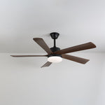 Auralin Breeze Ceiling Fan with LED Light in Walnut Wood