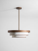 Auralyn Pendant Light – Sculptural Fabric Shade with Bronze Accents