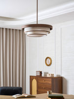 Auralyn Pendant Light – Sculptural Fabric Shade with Bronze Accents