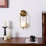 Aurea Brass Wall Sconce – Modern Minimalist Oval Glass Wall Light