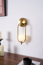 Aurea Brass Wall Sconce – Modern Minimalist Oval Glass Wall Light