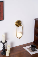 Aurea Brass Wall Sconce – Modern Minimalist Oval Glass Wall Light